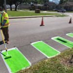 Mayor Cantrell Painting Some of the First New Bike Lanes in Algiers